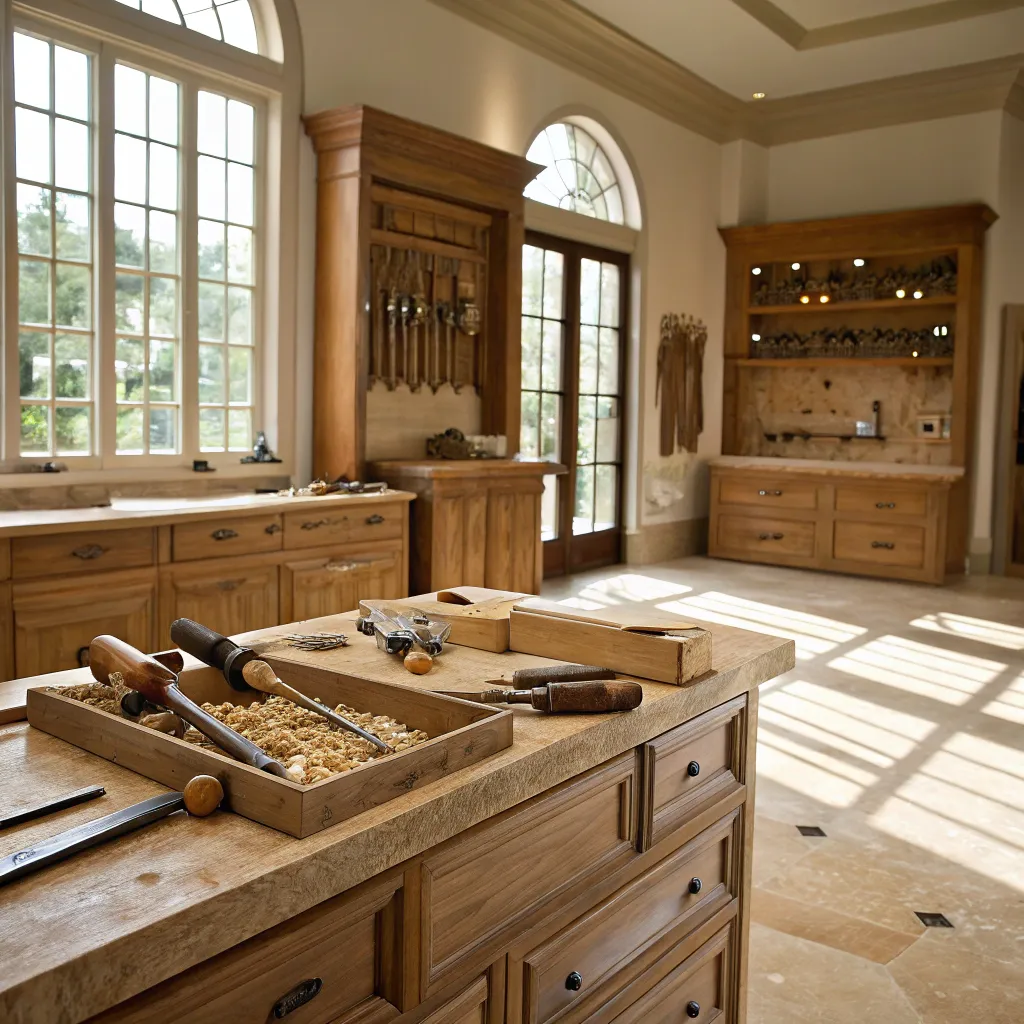 Elegant custom cabinetry workshop
